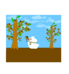 白猫の頭の上で生まれたひよこLINEスタンプ（個別スタンプ：9）