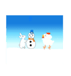 白猫の頭の上で生まれたひよこLINEスタンプ（個別スタンプ：12）