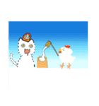 白猫の頭の上で生まれたひよこLINEスタンプ（個別スタンプ：15）