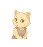 上品な白猫ちゃん（個別スタンプ：3）