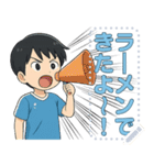 ブルーTシャツ男（個別スタンプ：2）