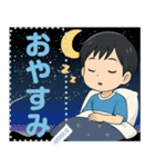 ブルーTシャツ男（個別スタンプ：3）