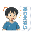 ブルーTシャツ男（個別スタンプ：10）