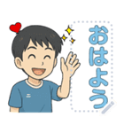 ブルーTシャツ男（個別スタンプ：17）