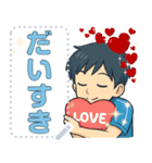 ブルーTシャツ男（個別スタンプ：23）