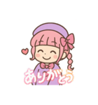 ピンクヘアのおしゃれな女の子（個別スタンプ：5）