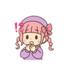 ピンクヘアのおしゃれな女の子（個別スタンプ：7）