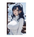 純白メイド写真（個別スタンプ：1）