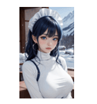純白メイド写真（個別スタンプ：5）