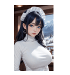 純白メイド写真（個別スタンプ：8）