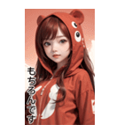 可愛い帽子Tガール人気日常用語1（個別スタンプ：34）