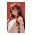 可愛い帽子Tガール紅日常用語2（個別スタンプ：26）