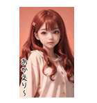 可愛い帽子Tガール紅日常用語2（個別スタンプ：32）