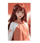 可愛い帽子Tガール写真（個別スタンプ：2）