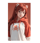 可愛い帽子Tガール写真（個別スタンプ：3）