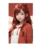 可愛い帽子Tガール写真（個別スタンプ：6）