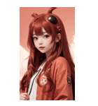 可愛い帽子Tガール写真（個別スタンプ：8）