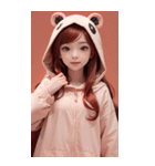 可愛い帽子Tガール写真（個別スタンプ：9）