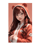 可愛い帽子Tガール写真（個別スタンプ：12）