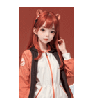 可愛い帽子Tガール写真（個別スタンプ：13）
