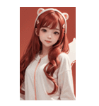 可愛い帽子Tガール写真（個別スタンプ：14）