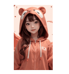 可愛い帽子Tガール写真（個別スタンプ：15）