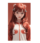 可愛い帽子Tガール写真（個別スタンプ：19）