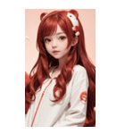 可愛い帽子Tガール写真（個別スタンプ：20）