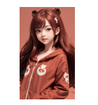 可愛い帽子Tガール写真（個別スタンプ：22）