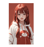 可愛い帽子Tガール写真（個別スタンプ：23）