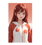 可愛い帽子Tガール写真（個別スタンプ：24）