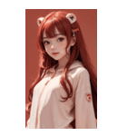 可愛い帽子Tガール写真（個別スタンプ：26）