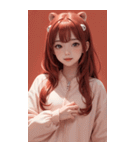 可愛い帽子Tガール写真（個別スタンプ：27）