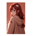 可愛い帽子Tガール写真（個別スタンプ：30）
