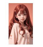 可愛い帽子Tガール写真（個別スタンプ：31）