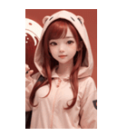 可愛い帽子Tガール写真（個別スタンプ：32）
