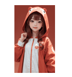 可愛い帽子Tガール写真（個別スタンプ：33）