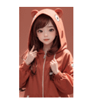 可愛い帽子Tガール写真（個別スタンプ：34）