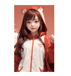 可愛い帽子Tガール写真（個別スタンプ：36）
