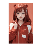 可愛い帽子Tガール写真（個別スタンプ：37）