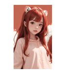 可愛い帽子Tガール写真（個別スタンプ：39）