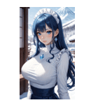 雪地メイド写真（個別スタンプ：14）