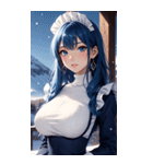 雪地メイド写真（個別スタンプ：32）