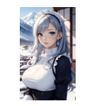 雪地メイド写真（個別スタンプ：33）