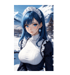 雪地メイド写真（個別スタンプ：34）