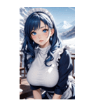雪地メイド写真（個別スタンプ：40）
