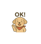 毎日使える！赤いバンダナの子犬（個別スタンプ：1）