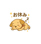 毎日使える！赤いバンダナの子犬（個別スタンプ：3）
