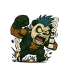 パンダ世紀末伝説〜必殺技と敵キャラ〜（個別スタンプ：28）