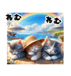 動く可愛い子猫達の初夏あいさつ（個別スタンプ：22）